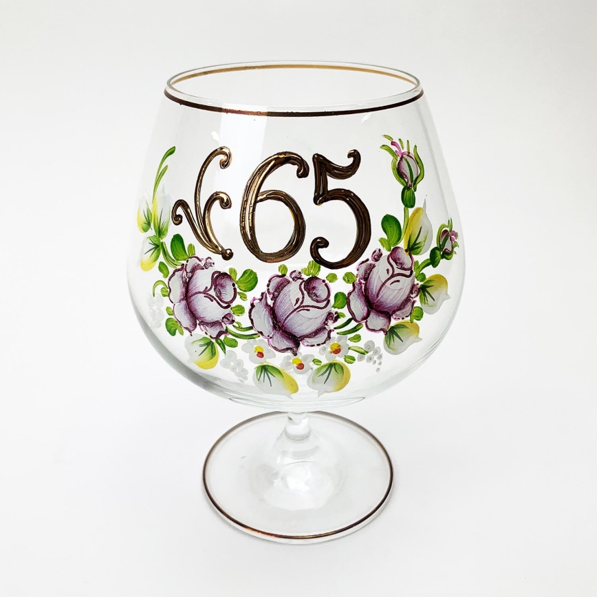 Výroční sklenice čirá - 65 let