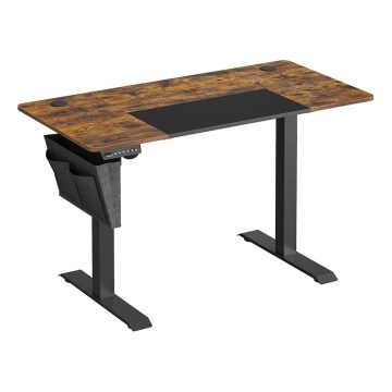 Výškově nastavitelný psací stůl SOLEA-X 120x60 cm hnědá/černá