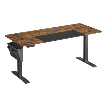 Výškově nastavitelný psací stůl SOLEA-X 160x70 cm hnědá/černá