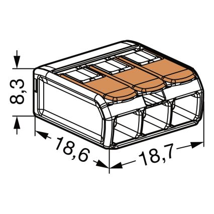 WAGO 221-413 - Spojovací svorka COMPACT 3x4 450V oranžová