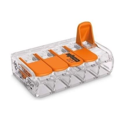 WAGO 221-415 - Spojovací svorka COMPACT 5x4 450V oranžová