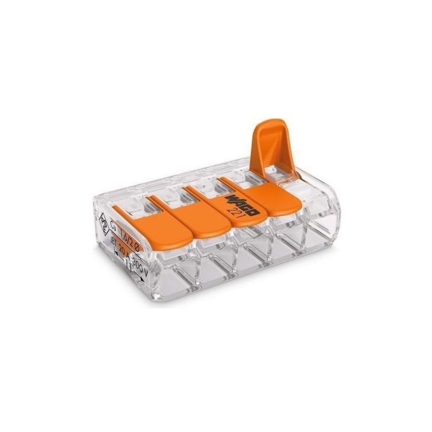 WAGO 221-415 - Spojovací svorka COMPACT 5x4 450V oranžová