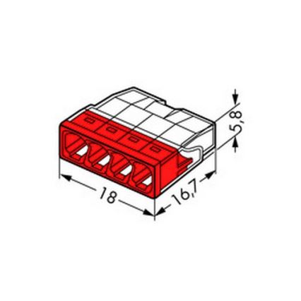 WAGO 2273-204 - Spojovací krabicová svorka COMPACT 4x2,5 450V červená