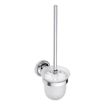 WC štětka 11x37,5 cm stříbrná/bílá