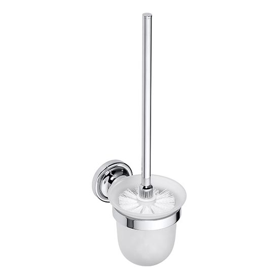 WC štětka 11x37,5 cm stříbrná/bílá