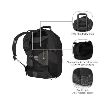 Wenger - Batoh na notebook 25 l 16" s kapsou na tablet 10" Pegasus Deluxe černá