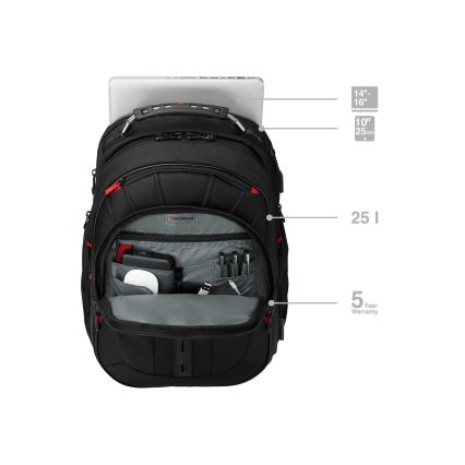 Wenger - Batoh na notebook 25 l 16" s kapsou na tablet 10" Pegasus Deluxe černá