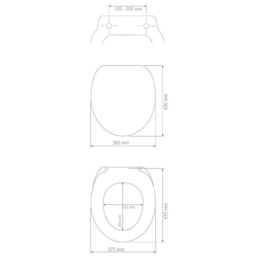 WENKO 154008100-WC sedátko VALENCIA 43x36 cm bílá/stříbrná