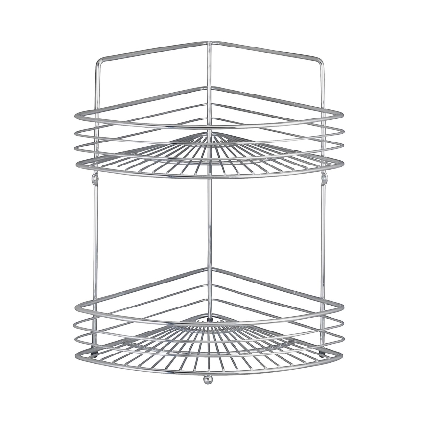 WENKO 16821100 - Rohový regál MILANO 31,5x37 cm lesklý chrom