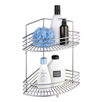 WENKO 16821100 - Rohový regál MILANO 31,5x37 cm lesklý chrom