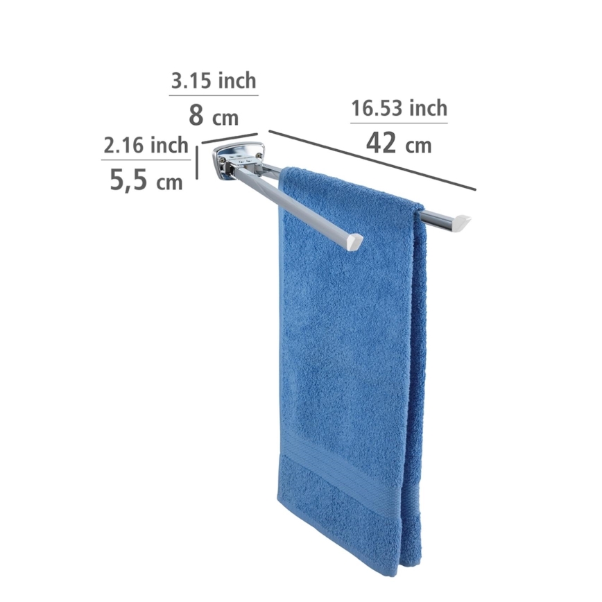WENKO 17875100 - Držák ručníků BASIC 42x8 cm nerez/stříbrná