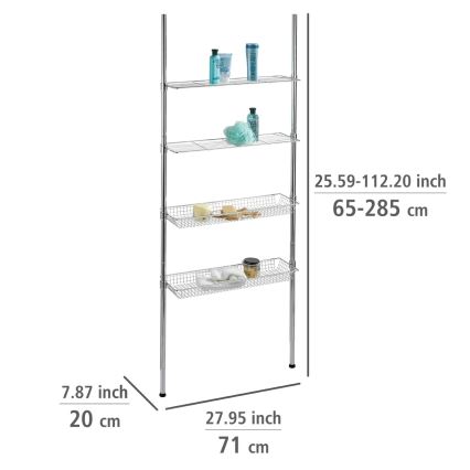 WENKO 18597100-Regál 71x285 cm lesk. chrom