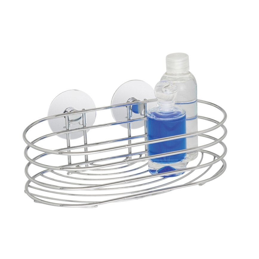 WENKO 18775100-Polička TURBO-LOC RUND STAHL 23,5x13,5 cm lesk. chrom