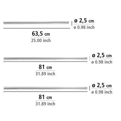 WENKO 19218100 - Tyč UNIVERSAL 2,5x2,5 cm chrom/bílá