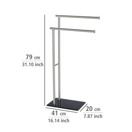 WENKO 20390100 - Stojan na ručníky LIMA 41x79 cm nerez/satin/černá
