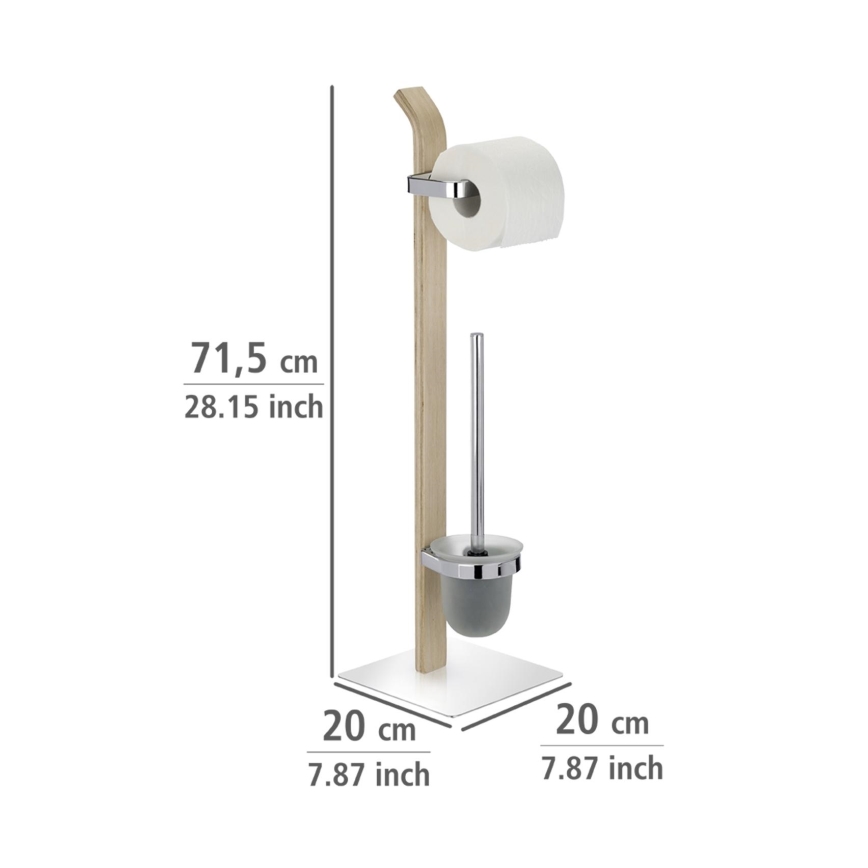 WENKO 20397100 - WC kartáč SAMONA 20x71,5 cm chrom/hnědá/satin