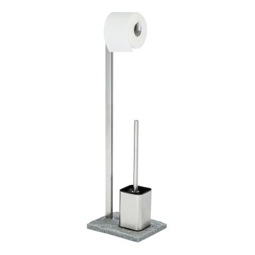 WENKO 20604100 - WC štětka GRANIT 23x73,5 cm nerez/satin/šedá