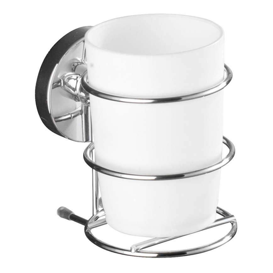 WENKO 20880100-Kelímek VACUUM-LOC MILAZZO 7,5x11,5 cm lesk. chrom/bílá