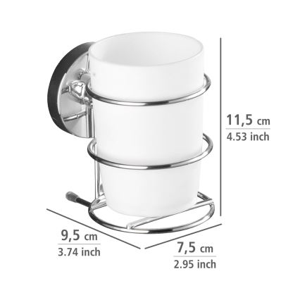 WENKO 20880100-Kelímek VACUUM-LOC MILAZZO 7,5x11,5 cm lesk. chrom/bílá