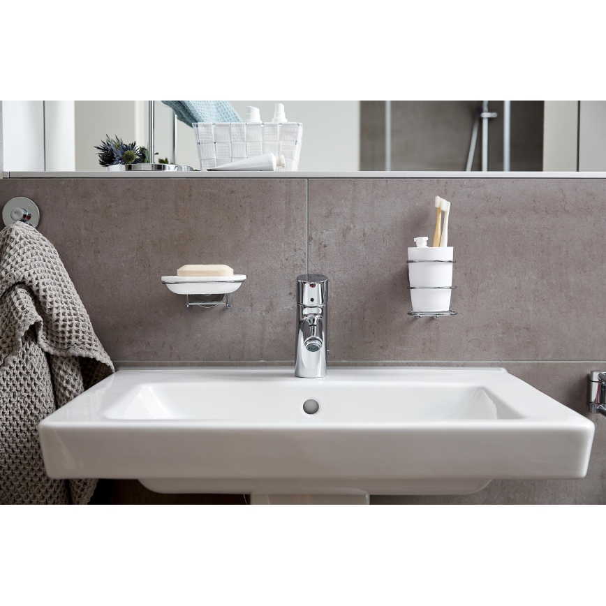 WENKO 20880100-Kelímek VACUUM-LOC MILAZZO 7,5x11,5 cm lesk. chrom/bílá