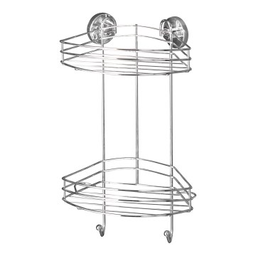 WENKO 20885100-Rohový regál VACUUM-LOC RUND STAH 24,5x41 cm lesk. chrom