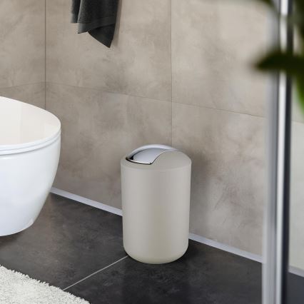 WENKO 21222100 - Koš BRASIL 19,5x31 cm béžová/lesklý chrom