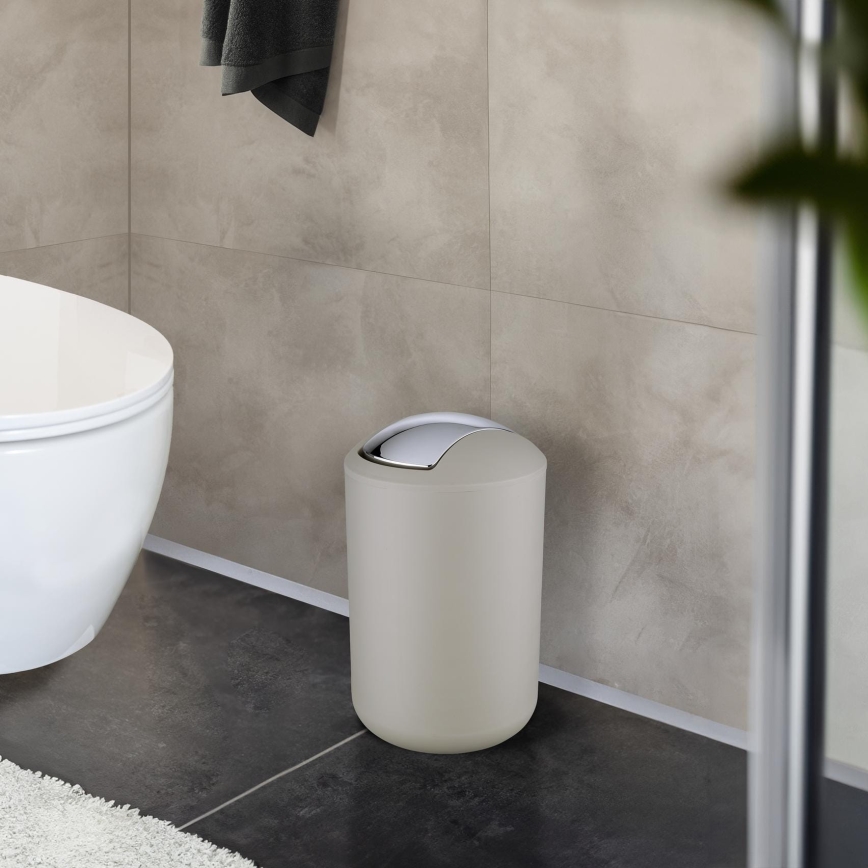 WENKO 21222100 - Koš BRASIL 19,5x31 cm béžová/lesklý chrom