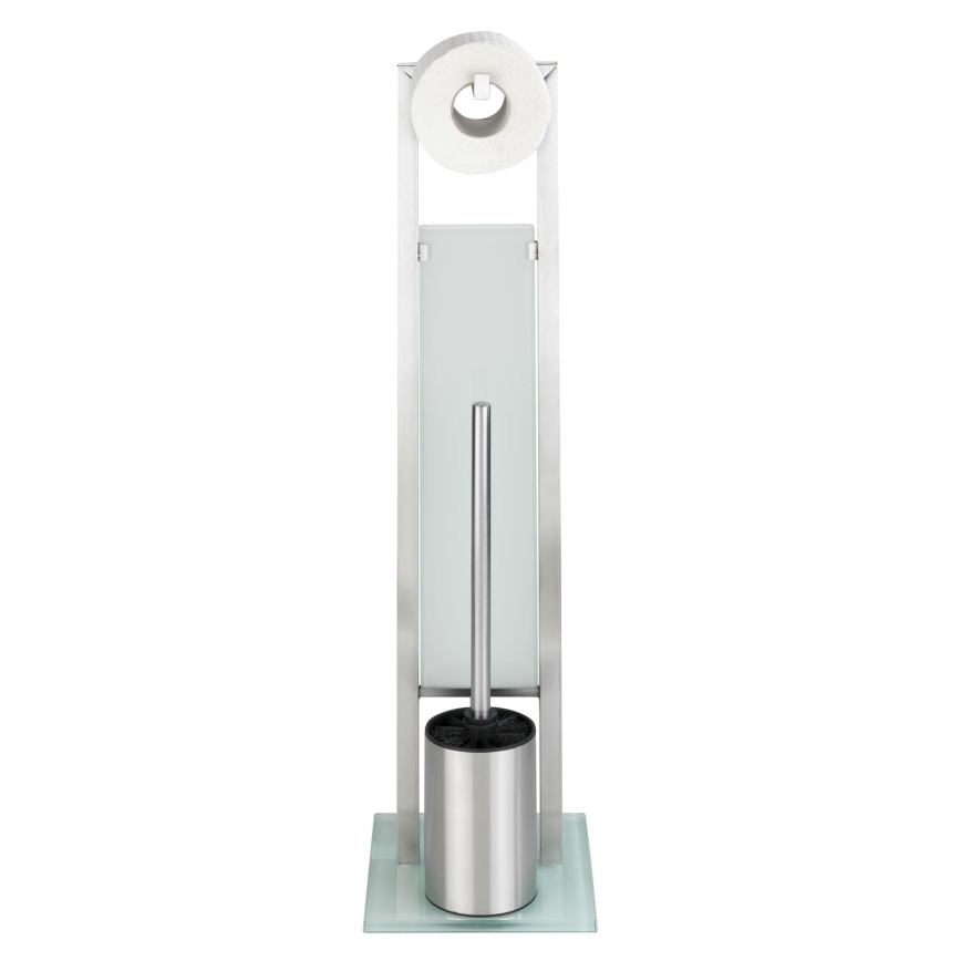 WENKO 21564100 - WC štětka RIVALTA 18x70 cm nerez/stříbrná/bílá/černá