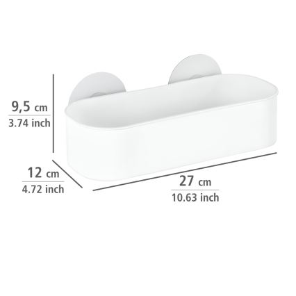 WENKO 21824100-Police OSIMO KUNSTSTOFF 27x12 cm bílá/čirá