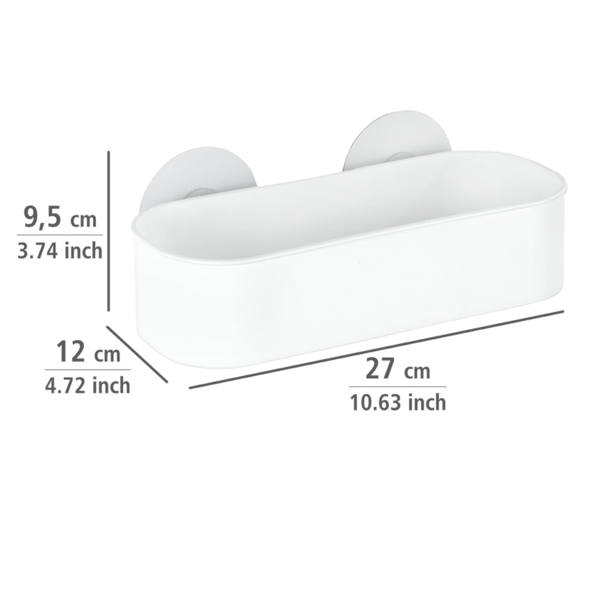 WENKO 21824100-Police OSIMO KUNSTSTOFF 27x12 cm bílá/čirá