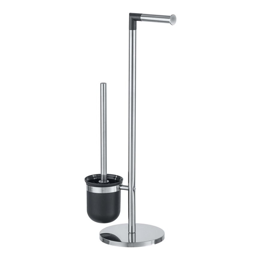 WENKO 21836800 - WC štětka PARUS 25,5x57 cm nerez/stříbrná/černá