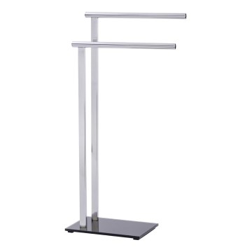 WENKO 22090100 - Stojan na ručníky LAVA 42x81 cm nerez/stříbrná/černá