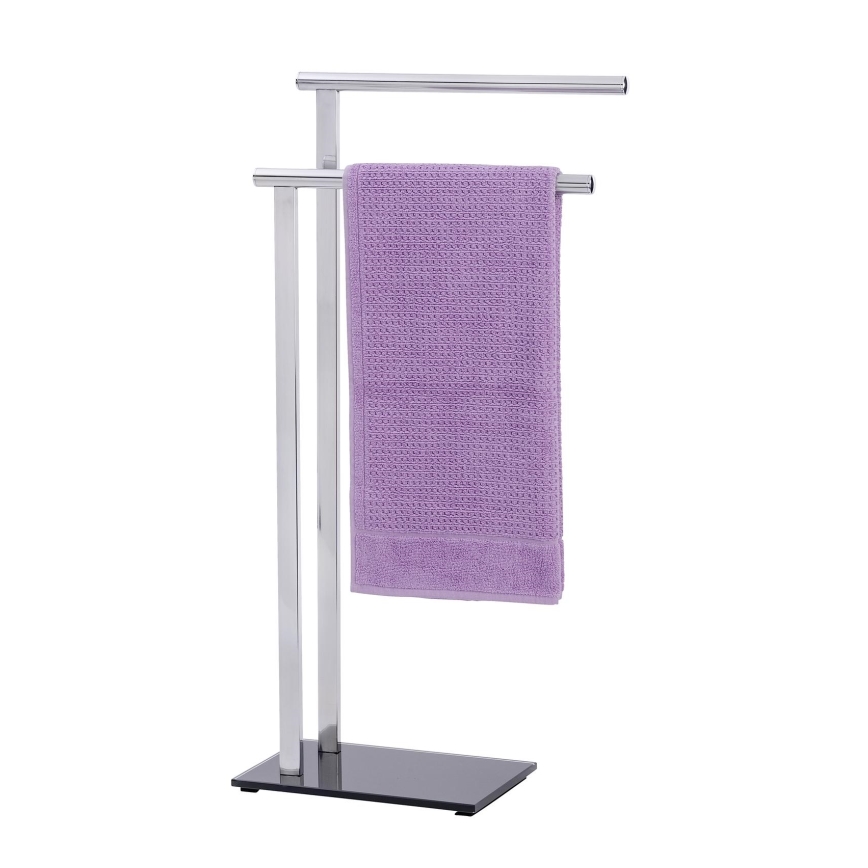 WENKO 22090100 - Stojan na ručníky LAVA 42x81 cm nerez/stříbrná/černá