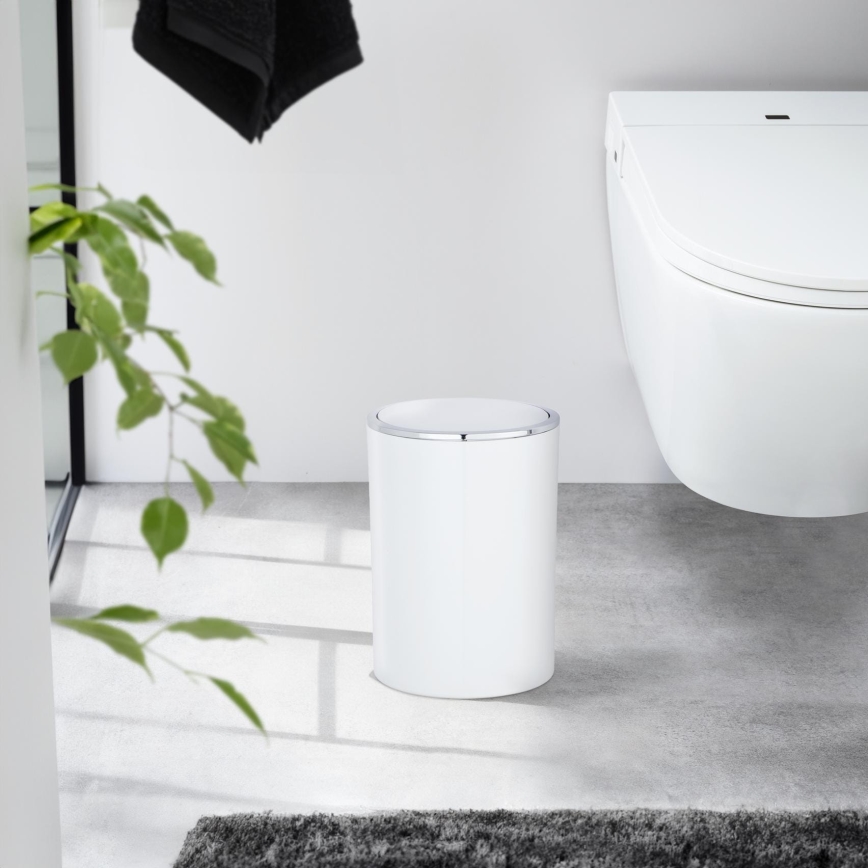 WENKO 22554100 - Koš INCA 18,5x25,5 cm bílá/lesklý chrom