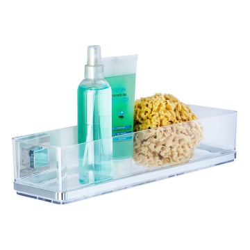 WENKO 22685100-Polička VACUUM-LOC QUADRO ED 38,5x14,5 cm stříbrná/lesk. chrom