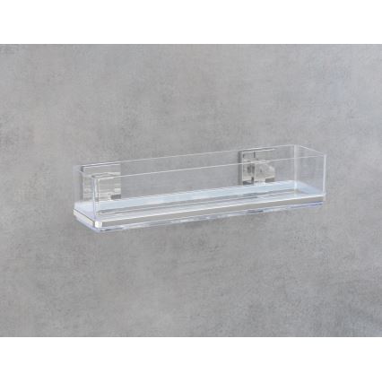WENKO 22685100-Polička VACUUM-LOC QUADRO ED 38,5x14,5 cm stříbrná/lesk. chrom