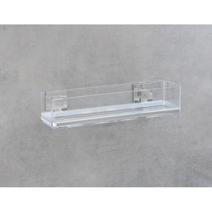 WENKO 22685100-Polička VACUUM-LOC QUADRO ED 38,5x14,5 cm stříbrná/lesk. chrom