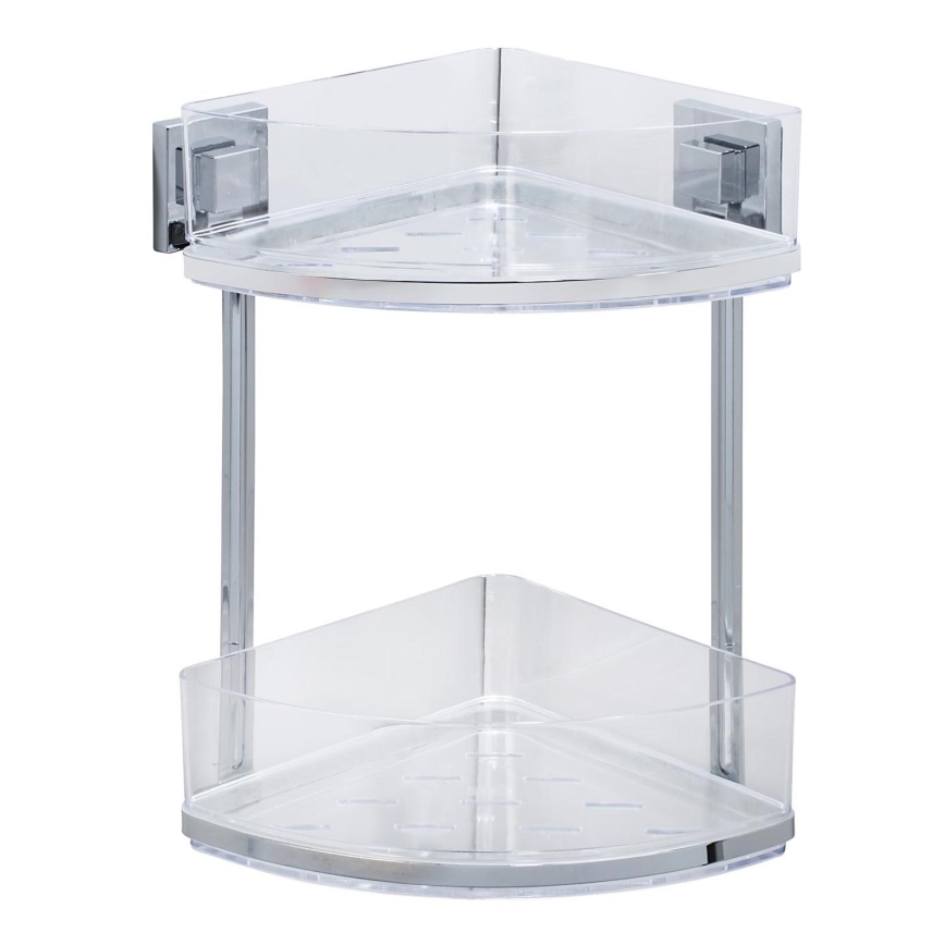 WENKO 22690100-Rohový regál VACUUM-LOC QUADRO ED 28x32,5 cm stříbrná/lesk. chrom