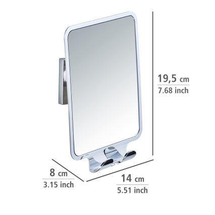 WENKO 22693100 - Kosmetické zrcadlo VACUUM-LOC QUADRO ED 14x19,5 cm lesklý chrom