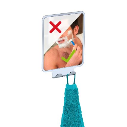 WENKO 22693100 - Kosmetické zrcadlo VACUUM-LOC QUADRO ED 14x19,5 cm lesklý chrom