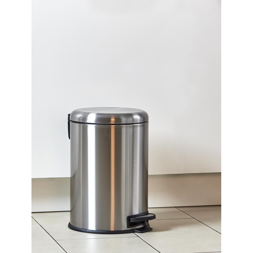 WENKO 22704100 - Koš LEMAN 30,5x44 cm nerez/satin/černá
