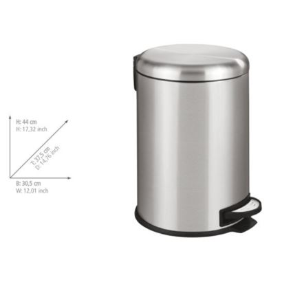 WENKO 22704100 - Koš LEMAN 30,5x44 cm nerez/satin/černá
