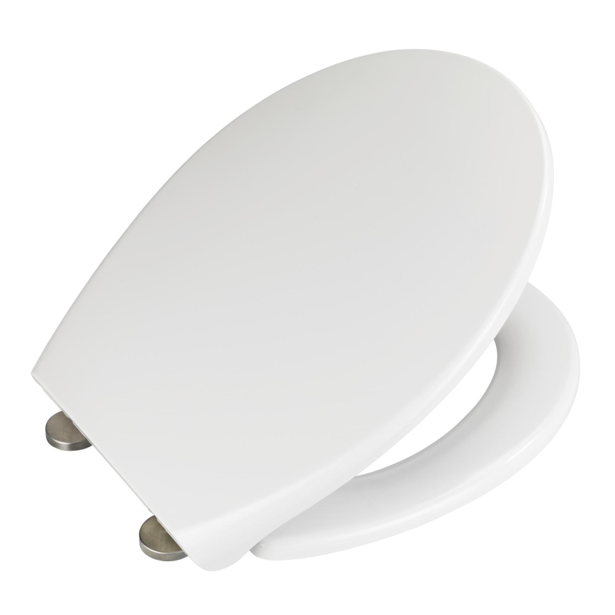 WENKO 22973100-WC sedátko DELOS 44,5x37,5 cm bílá/stříbrná