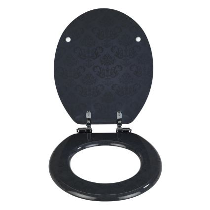 WENKO 22977100-Toaletní sedátko BELLEVUE 35,5x42,5 cm antracit/stříbrná