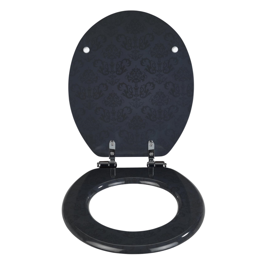WENKO 22977100-Toaletní sedátko BELLEVUE 35,5x42,5 cm antracit/stříbrná