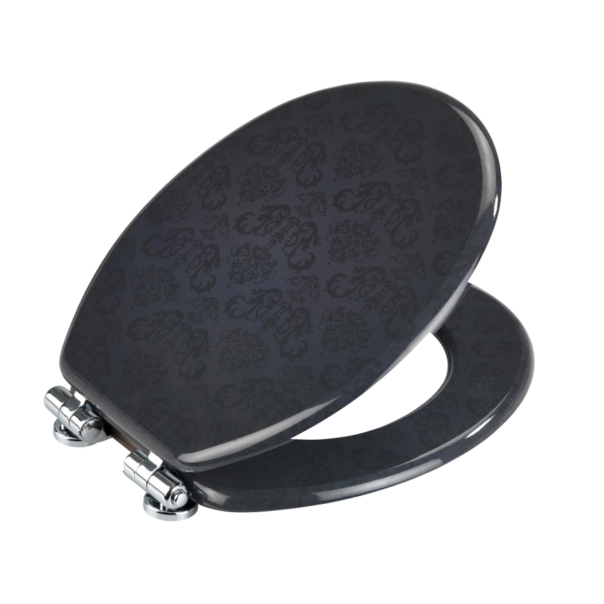 WENKO 22977100-Toaletní sedátko BELLEVUE 35,5x42,5 cm antracit/stříbrná
