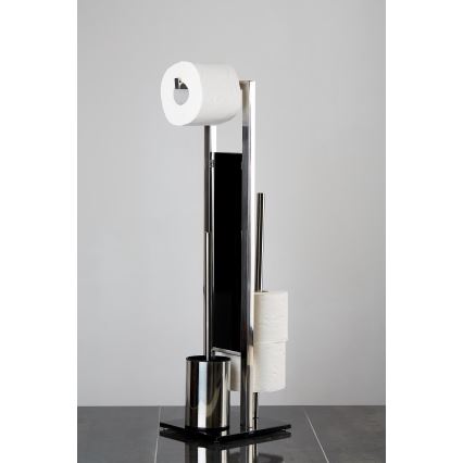 WENKO 22983100 - WC štětka RIVALTA 18x70 cm nerez/stříbrná/černá