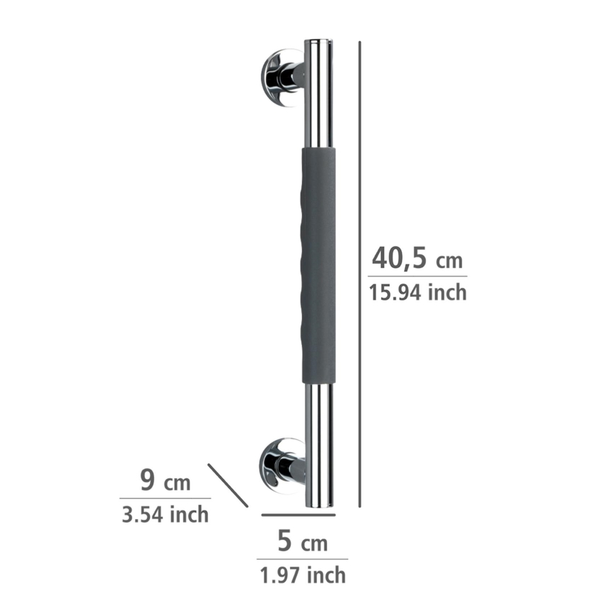 WENKO 23284100-Madlo SECURA 40,5x9 cm nerez/antracit/lesk. chrom