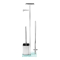 WENKO 23364100 - WC štětka DEBAR 21x70,5 cm nerez/satin/bílá