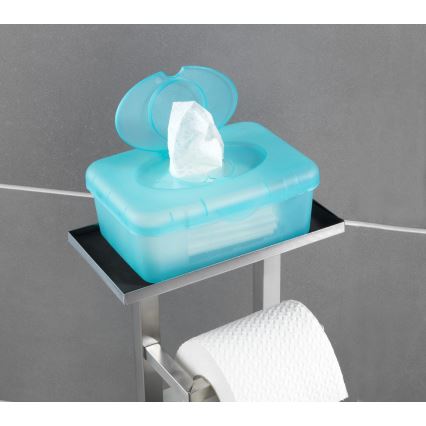 WENKO 23364100 - WC štětka DEBAR 21x70,5 cm nerez/satin/bílá